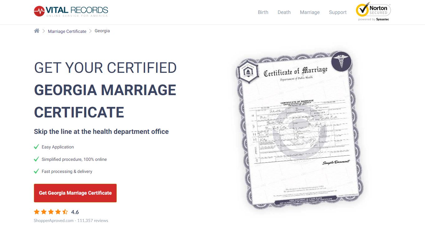 Get Your Certified Georgia Marriage Certificate - Vital Records Online